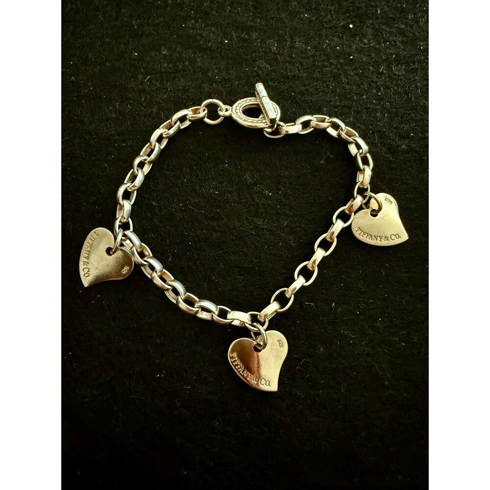 Tiffany & Co. Sterling Silver Heart Charms Bracelet - Picture 2 of 8